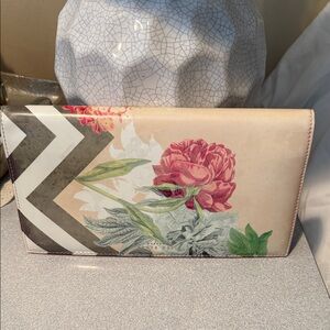 Floral Chevron Clutch